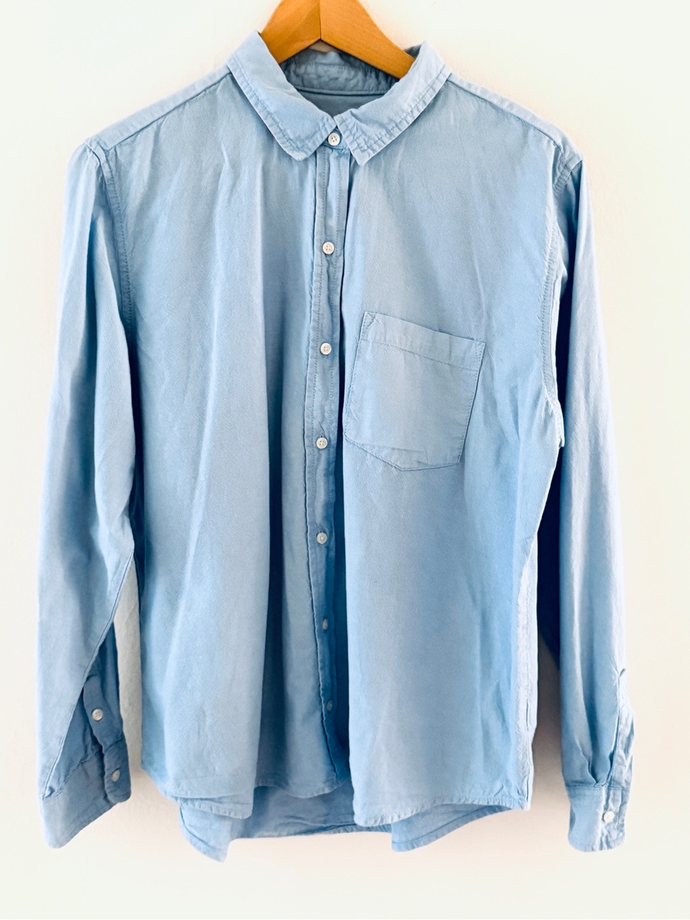 Women’s Casual Linen button up shirt XL Light Blue